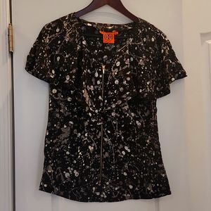 Tory Burch Silk Flutter Sleeve Blouse Size 8